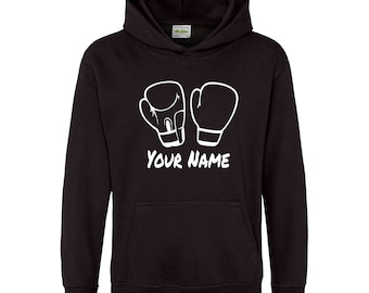 Felpa con cappuccio da boxe personalizzata per bambini: aggiungi il tuo nome!
