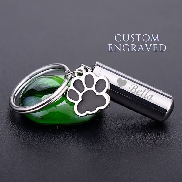 Custom Pet Ashes Keychain | Pet Memorial Jewelry | Paw Print Keychain | Urn Jewelry | Pet Bereavement Gift | Urn Keychain | Sympathy Gift