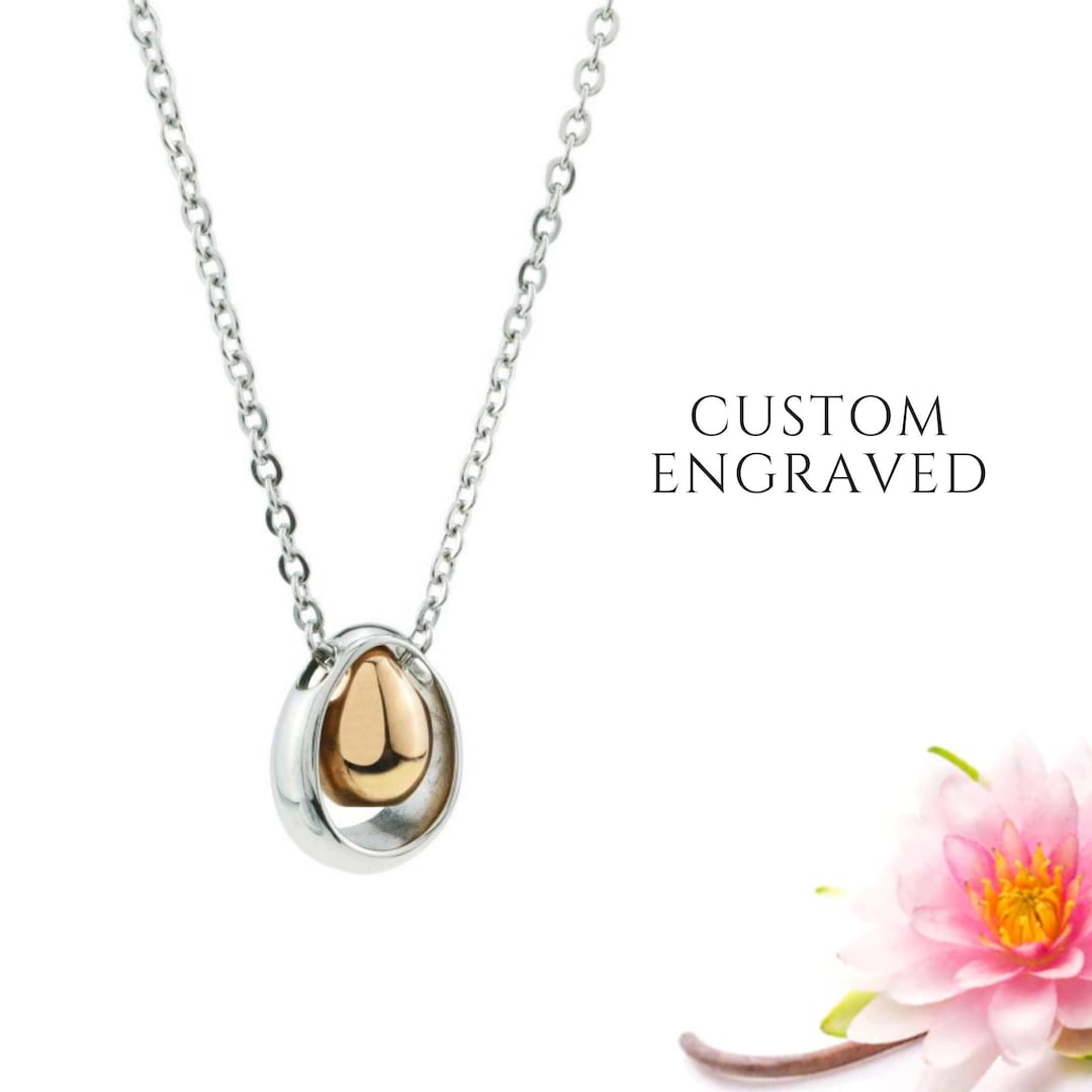 Urn Necklace for Human Ashes Custom Engraved Teardrop Urn Necklace