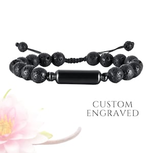 Urn Bracelet for Human or Pet Ashes for Him Custom Engraved - Cremation Jewelry - Memorial Jewelry - Sympathy Gift
