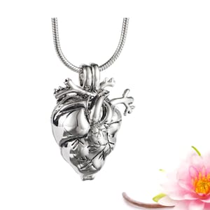 Anatomical Heart Pendant | Cremation Jewelry for Man | Man Urn Jewelry | Heart Locket Necklace | Urns for Human Ashes