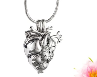 Collana con urna a forma di cuore / Collana con urna da uomo / Gioielli per cremazione / Collana per cremazione / Collana con urna per ceneri di animali domestici / Collana commemorativa