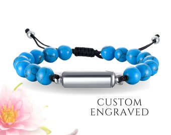 Pulsera de cremación / Pulsera de urna para cenizas humanas o de mascotas para mujer / Pulsera conmemorativa / Pulsera grabada / Joyería conmemorativa de cremación