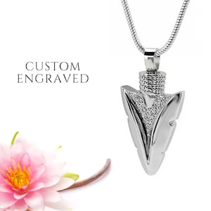 Arrowhead Urn Necklace | Mens Urn Necklace | Cremation Jewelry | Cremation Necklace | Urn Necklace for Human Pet Ashes | Memorial Necklace