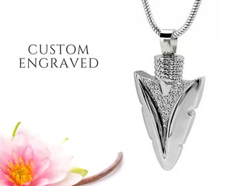 Collier urne pointe de flèche | Collier urne pour homme | Bijoux de crémation | Collier de crémation | Collier urne pour cendres d'animal de compagnie | Collier commémoratif