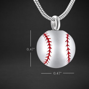 Baseball Necklace | Urn Necklace | Cremation Necklace | Mens Urn Necklace | Urn for Human Ashes | Cremation Jewelry | Keepsake Urn