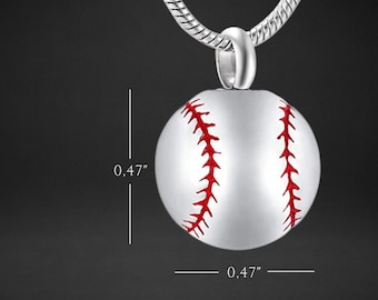 Collana da baseball / Collana di urna / Collana di cremazione / Collana di urna da uomo / Urna per ceneri umane / Gioielli di cremazione / Urna ricordo