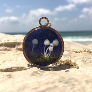 Pilz Halskette | Halskette mit Pilzen in Resin | Handgemachter Pilz Terrarium Schmuck | Terrarium Moos Halskette | Valentinstag Geschenk