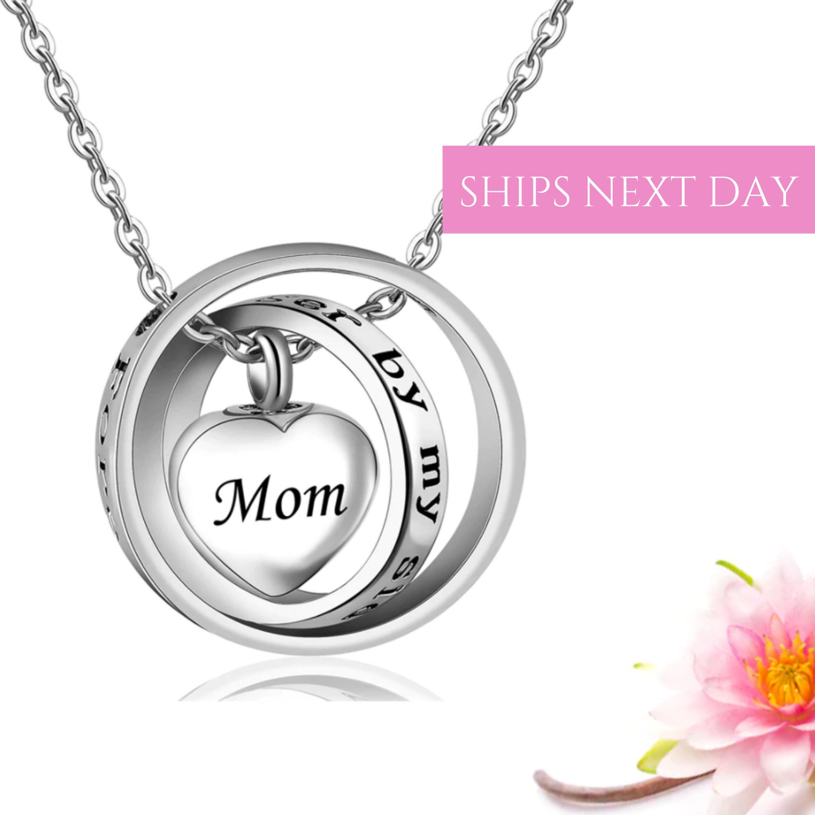 Mom Engraved Urn Necklace for Human Ashes Grief Gift Loss of Etsy