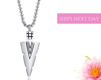 Arrowhead Urn Necklace | Mens Urn Necklace | Cremation Jewelry | Cremation Necklace | Urn Necklace for Human Pet Ashes | Memorial Necklace