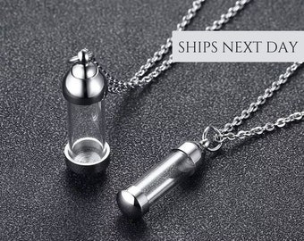 Vial Necklace For Ashes | Cremation Necklace | Urn Necklace for Human Pet Ashes | Memorial Necklace | Cremation Jewelry | Glass Urn Necklace