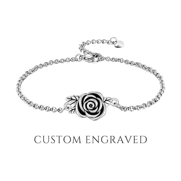 Rose Urn armband voor menselijke as op maat gegraveerd | Bloem crematie sieraden | Herdenkingssieraden | Sympathie geschenk | Crematie armband