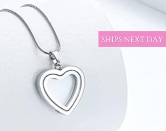 Heart Glass Urn Cremation Necklace for Women | Glass Vial Necklace | Cremation Jewelry | Memorial Jewelry | Sympathy Gift | Ashes Necklace