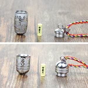 Buddhist Cremation Necklace This Piece is a Prayer Wheel for Buddhists To keep Cremated Remains Urn Necklace Cremation Jewelry image 3