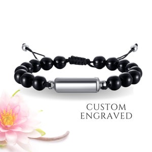 Mens Urn Bracelet for Human or Pet Ashes Custom Engraved | Cremation Memorial Bracelet | Cremation Memorial Jewelry | Sympathy Gift