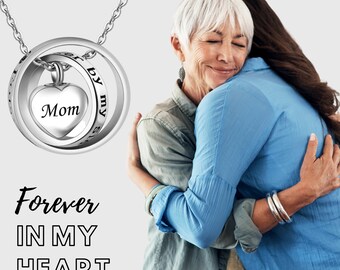 Urn Necklace | Grief Gift Loss of Mother Necklace | Cremation Necklace | Cremation Jewelry | Heart Urn Necklace | Mom Engraved Urn Jewelry