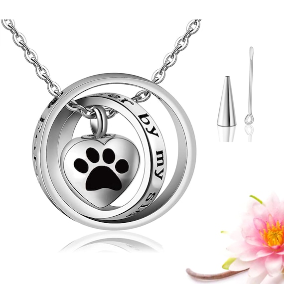 Urn Necklace | Pet Ashes Necklace | Pet Ashes Jewelry Keepsake | Dog Urn Necklace | Pet Sympathy Gift | Paw Necklace | Pet Bereavement Gift