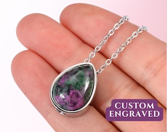 Mourning Jewelry | Keepsake Urn Necklace for Human Ashes | Personalized Crystal Teardrop Urn Necklace | Cremation Memorial Urn Jewelry