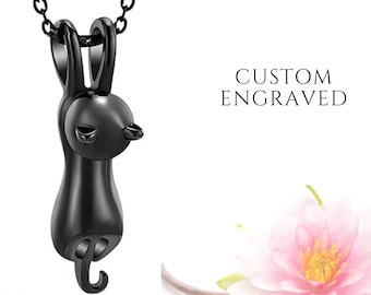 Black Urn Necklace for Human or Pet Ashes | Cat Memorial Gift | Pet Ashes Jewelry | Cat Ashes Necklace | Cat Loss Gift | Cremation Jewelry