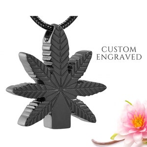 Cannabis Necklace | Urn Necklace | Cremation Locket | Cremation Necklace | Mens Urn Necklace | Urn for Human Ashes | Cremation Jewelry 