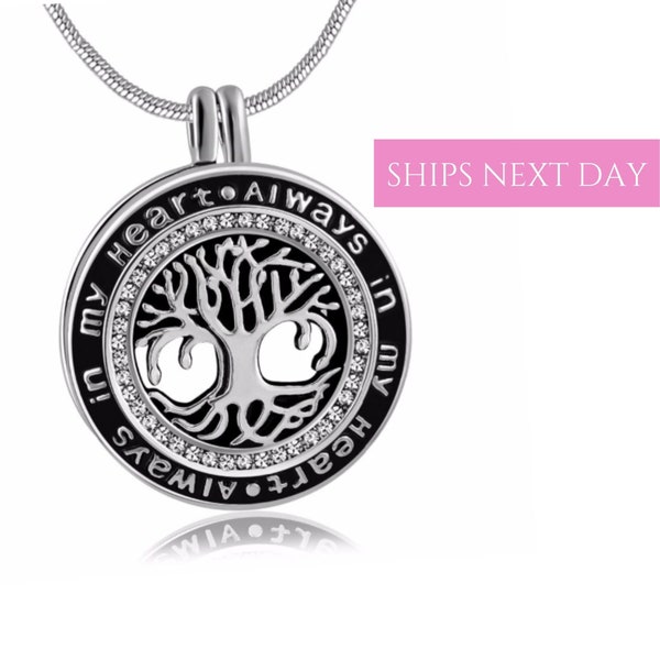 Urn Necklace for Human Ashes | Tree of Life Cremation Jewelry | Cremation Necklace | Tree of Life Urn Locket Memorial Necklace for Ashes
