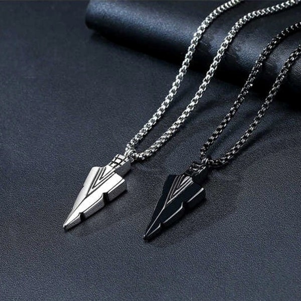 Arrowhead Urn Necklace | Tribal Arrowhead Cremation Necklace | Mens Urn Necklace | Urn Necklace for Human Ashes for Men | Cremation Jewelry