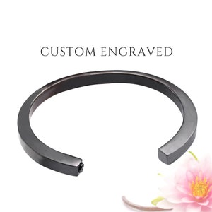 Urn Bracelet for Human or Pet Ashes for Him Custom Engraved | Cremation Jewelry | Memorial Jewelry | Sympathy Gift | Cremation Bracelet
