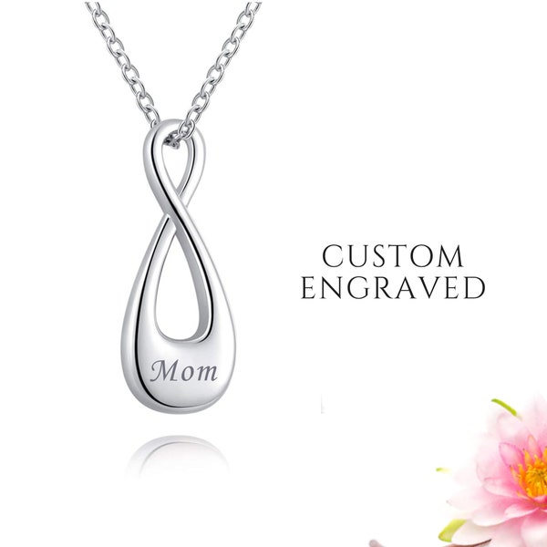 Urn Necklace for Human or Pet Ashes Custom Engraved - Infinity Urn Necklace - Cremation Memorial Jewelry - Sympathy Gift - Memorial Necklace