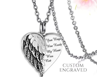 Urn Necklace for Human Ashes | Personalized Heart Urn Pendant | Custom Memorial Keepsake Jewelry | Cremation Jewelry Memorial Necklace
