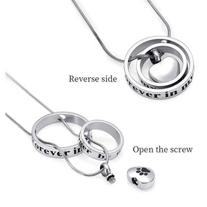 Urn Necklace | Pet Ashes Necklace | Pet Ashes Jewelry Keepsake | Dog Urn Necklace | Pet Sympathy Gift | Paw Necklace | Pet Bereavement Gift image 5