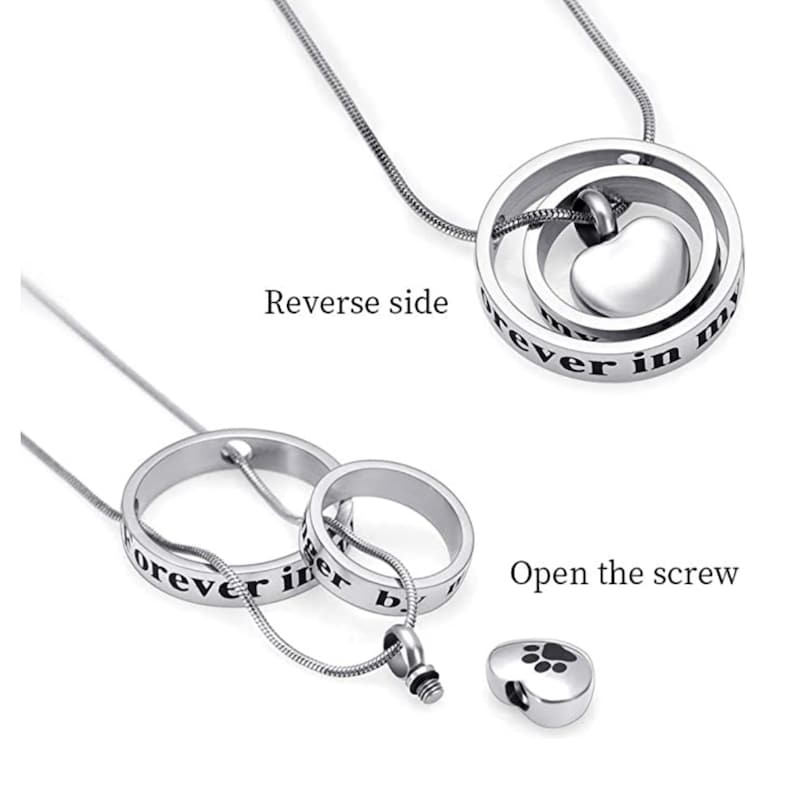 Urn Necklace | Pet Ashes Necklace | Pet Ashes Jewelry Keepsake | Dog Urn Necklace | Pet Sympathy Gift | Paw Necklace | Pet Bereavement Gift image 5