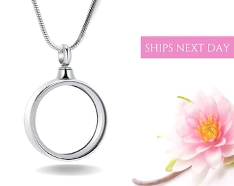 Glass Urn Cremation Ashes Necklace for Women | Glass Vial Necklace | Sympathy Gift | Cremation Memorial Fillable Jewelry for Sand or Ashes