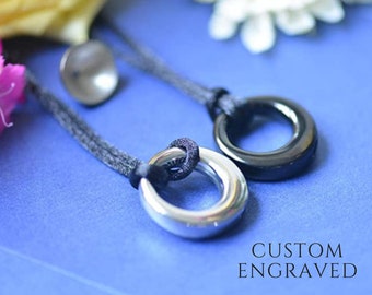 Urn Necklace for Human or Pet Ashes for Him Custom Engraved | Eternity Circle of Life Cremation Necklace | Cremation Locket | Sympathy Gift