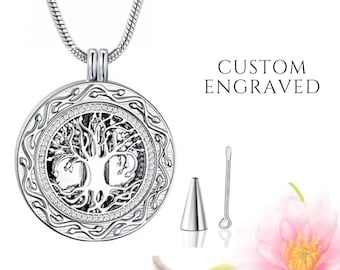 Collana con urna Albero della Vita / Gioielli celtici Albero della Vita per cremazione / Collana per cremazione / Collana con urna per ceneri umane / Collana commemorativa