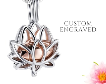 Lotus Flower Pendant | Lotus Flower Cremation Jewelry | Urn Necklace | Cremation Jewelry | Flower Cremation Locket | Necklace For Ashes