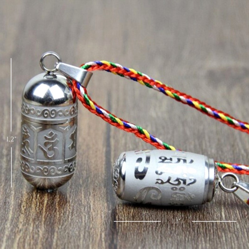 Buddhist Cremation Necklace This Piece is a Prayer Wheel for Buddhists To keep Cremated Remains Urn Necklace Cremation Jewelry image 4