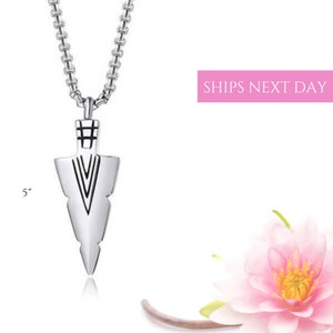 Arrowhead Urn Necklace | Cremation Jewelry | Cremation Necklace | Mens Urn Necklace | Urn Necklace for Human Ashes for Men | Urn Pendant
