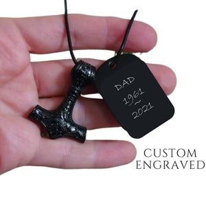 Mjolnir Urn Necklace for Human Ashes | Mens Urn Necklace | Memorial Necklace | Thor Hammer Nordic Viking Urn Jewelry | Cremation Necklace