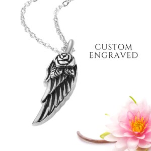 Urn Necklace for Human Ashes | Angel Wing Necklace Personalized | Urn Necklace | Urn Angel Jewelry | Cremation Necklace | WIngs Pendant