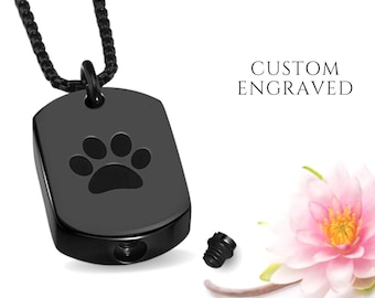 Collar de urna para hombres para cenizas de mascotas / Regalo de joyería conmemorativa de mascotas / Recuerdo de cenizas de mascotas / Collar de urna de mascota de perro gato personalizado / Regalo de pérdida de mascota de perro gato