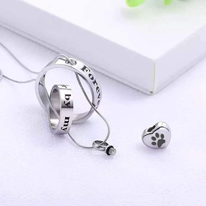 Urn Necklace | Pet Ashes Necklace | Pet Ashes Jewelry Keepsake | Dog Urn Necklace | Pet Sympathy Gift | Paw Necklace | Pet Bereavement Gift image 9