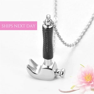 Hammer Urn Necklace | Urn Necklace | Keepsake Urn | Cremation Necklace | Mens Urn Necklace | Urn for Human Ashes | Cremation Jewelry