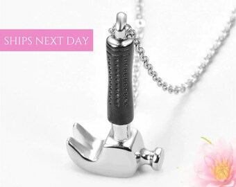 Hammer Urn Necklace | Urn Necklace | Keepsake Urn | Cremation Necklace | Mens Urn Necklace | Urn for Human Ashes | Cremation Jewelry