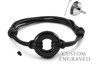 Urn Bracelet for Human or Pet Ashes for Him Custom Engraved - Eternity Circle of Life - Cremation Jewelry - Memorial Jewelry - Sympathy Gift