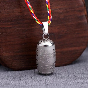 Buddhist Cremation Necklace This Piece is a Prayer Wheel for Buddhists To keep Cremated Remains Urn Necklace Cremation Jewelry Short