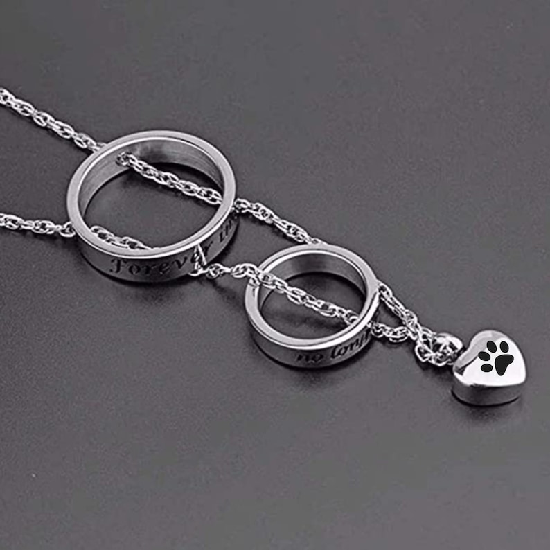 Urn Necklace | Pet Ashes Necklace | Pet Ashes Jewelry Keepsake | Dog Urn Necklace | Pet Sympathy Gift | Paw Necklace | Pet Bereavement Gift image 8