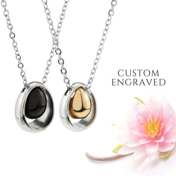 Personalized Teardrop Urn Necklace for Human or Pet Ashes | Cremation Jewelry | Memorial Necklace | Sympathy Gift | Mourning Jewelry Ash