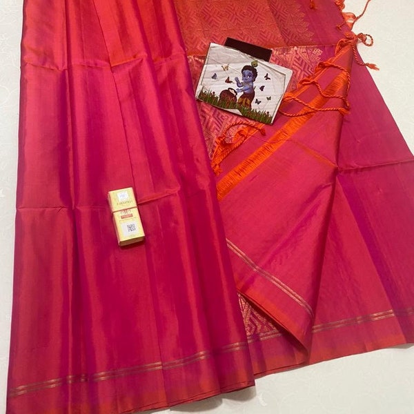 Silk mark certified| pure handloom soft silk saree weaving butta | soft silk saree| Contrast border, pure pattu saree, Kanjipuram Silk