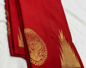 Pure Kanchipuram Handloom Silk Pattu Saree | 2 Gram Gold Zari | Wedding Saree | Indian Party Wear Saree | Festival Wear | Kanjivaram Saree