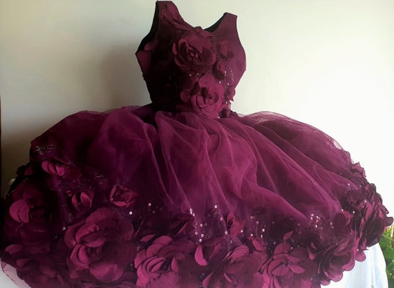 Classy Peplum Gown - Wine Colour - Savanchee | Flutterwave Store
